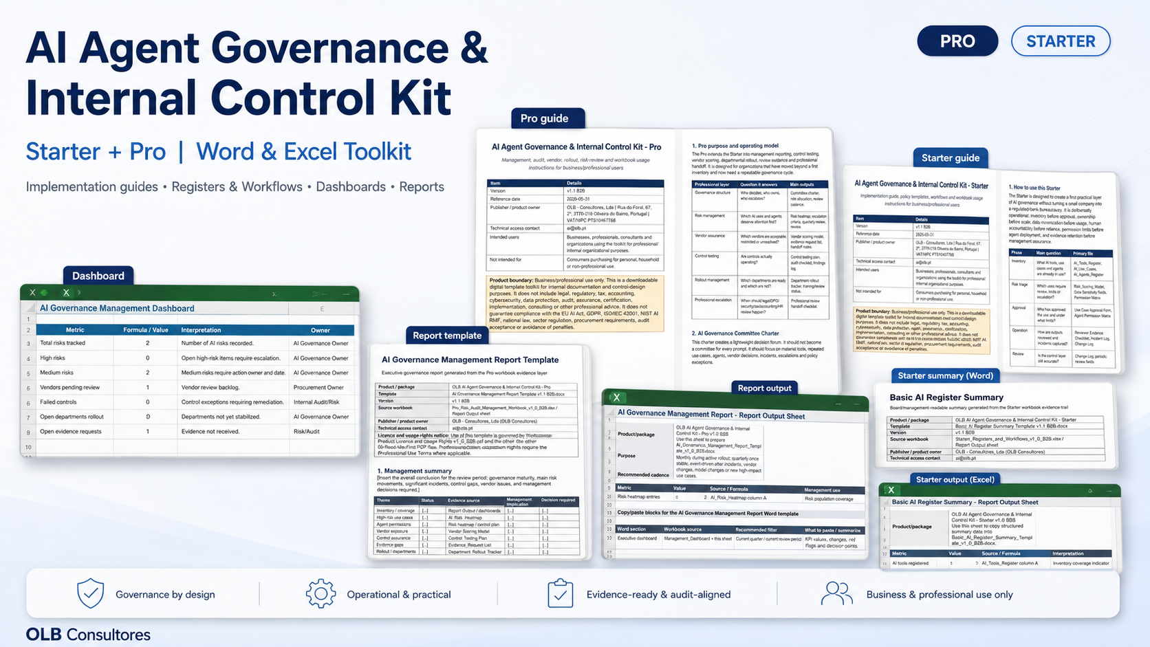 AI Agent Governance & Internal Control Kit product preview with Word and Excel templates